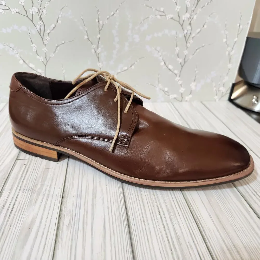 Steve Madden P-Ender Brown Leather Upper Oxford Dress Shoes Men's 13